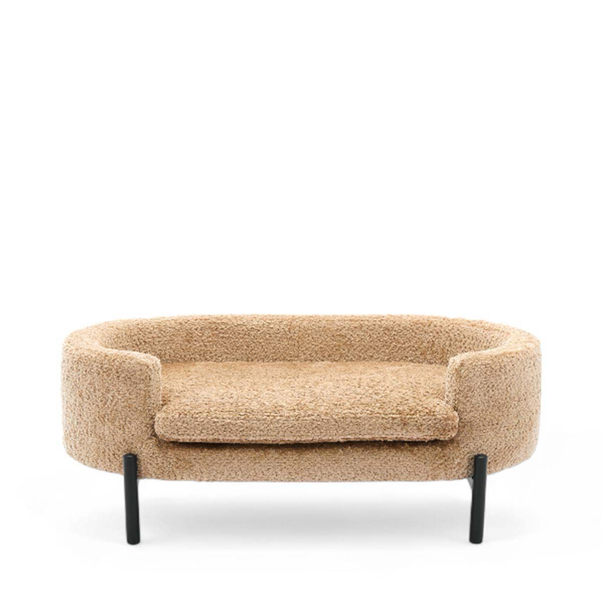 מיטת כלב מעוצבת דגם טוי בצבע מוקה מבד פרוותי רך