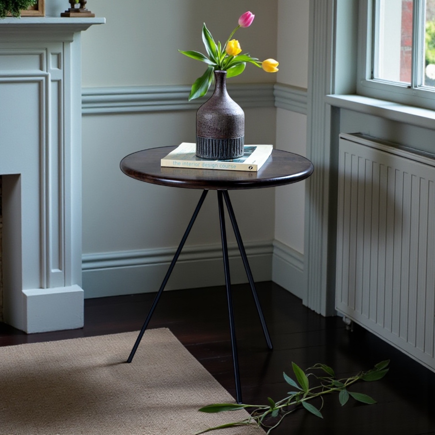 שולחן צד דגם שילב - אגוז